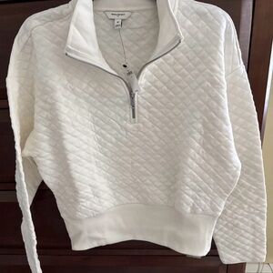 Banana Republic off  White Quilted Sweatshirt